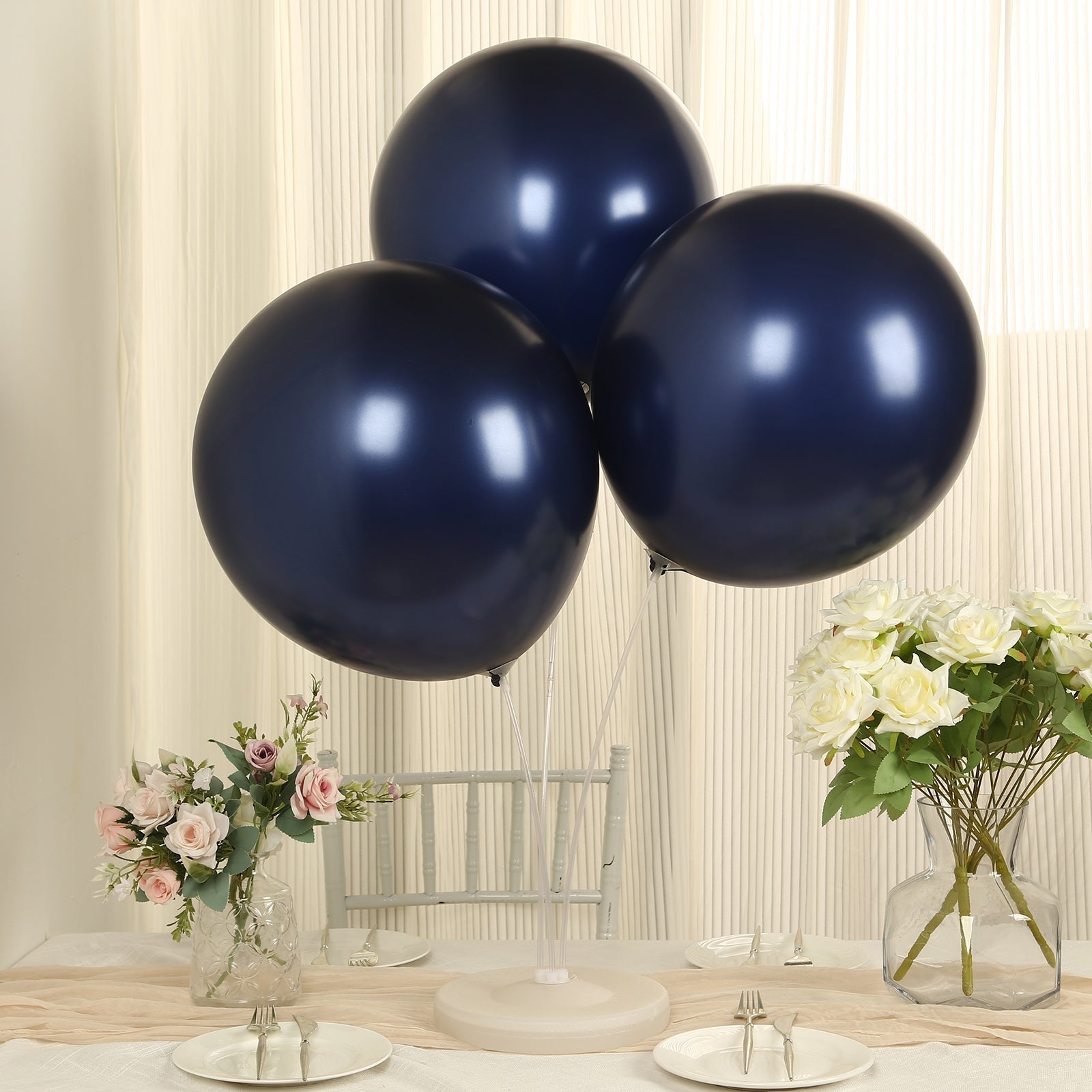 10 Pack Navy Blue Biodegradable Balloons, 18" Thickened Extra Strong Eco - friendly Latex Helium Party Balloons - Bell Racket Store