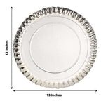 10 - Pack Paper 13" Round Charger Plates in Silver with Scalloped Rims - Heavy Duty Disposable 1100GSM Serving Trays for Glam Events & Wedding Receptions - Bell Racket Store