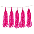 10 Pack Pink Tissue Paper Tassel Garland â€“ Pre - Tied 12" Hanging Fringe Streamers with 10ft String for Party & Backdrop DÃ©cor - Bell Racket Store
