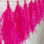 10 Pack Pink Tissue Paper Tassel Garland â€“ Pre - Tied 12" Hanging Fringe Streamers with 10ft String for Party & Backdrop DÃ©cor - Bell Racket Store