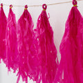 10 Pack Pink Tissue Paper Tassel Garland â€“ Pre - Tied 12" Hanging Fringe Streamers with 10ft String for Party & Backdrop DÃ©cor - Bell Racket Store