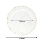 10 - Pack Plastic 10" Round Dinner Plates in Clear Gold Glittered with Beaded Rim - Disposable Party Plates for Banquets & Festive Occasions - Bell Racket Store