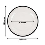 10 - Pack Plastic 10" Round Dinner Plates in Clear with Black Rim - Disposable Party Plates for Classy Banquets & Special Occasions - Bell Racket Store