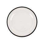 10 - Pack Plastic 10" Round Dinner Plates in Clear with Black Rim - Disposable Party Plates for Classy Banquets & Special Occasions - Bell Racket Store