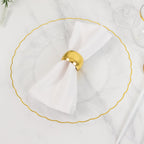 10 - Pack Plastic 10" Round Dinner Plates in Clear with Gold Flair Rim - Disposable Party Plates for Upscale Banquets & Special Occasions - Bell Racket Store