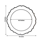 10 - Pack Plastic 10" Round Dinner Plates in White with Black Scalloped Rim - Disposable Party Plates - Bell Racket Store