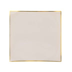 10 - Pack Plastic 10" Square Dinner Plates in Taupe Concave Style with Gold Rim - Modern Disposable Party Plates - Bell Racket Store