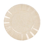 10 - Pack Plastic 11" Round Dinner Plates in Gold Glitter with Ruffled Rim - Transparent Sturdy Disposable Dinnerware - Bell Racket Store