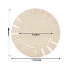 10 - Pack Plastic 11" Round Dinner Plates in Gold Glitter with Ruffled Rim - Transparent Sturdy Disposable Dinnerware - Bell Racket Store