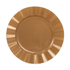 10 - Pack Plastic 11" Round Dinner Plates in Gold with Ruffled Rim - Sturdy Disposable Dinnerware for Classy Events & Banquets - Bell Racket Store