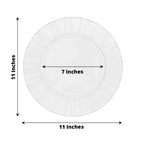 10 - Pack Plastic 11" Round Dinner Plates in White Ruffled Rim with Gold Edging - Sturdy Disposable Dinnerware for Classy Events & Banquets - Bell Racket Store