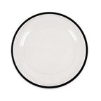 10 - Pack Plastic 7" Round Appetizer Plates in Clear with Black Rim - Sleek Disposable Salad Plates for Banquets & Special Occasions - Bell Racket Store