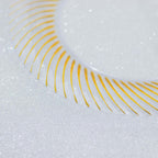 10 - Pack Plastic 7" Round Dessert Plates in Clear with Gold Swirl Rim - Bell Racket Store