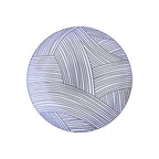 10 - Pack Plastic 7" Round Dessert Plates in White with Blue Wave Brush Strokes Pattern - Disposable Appetizer Salad Plates - Bell Racket Store