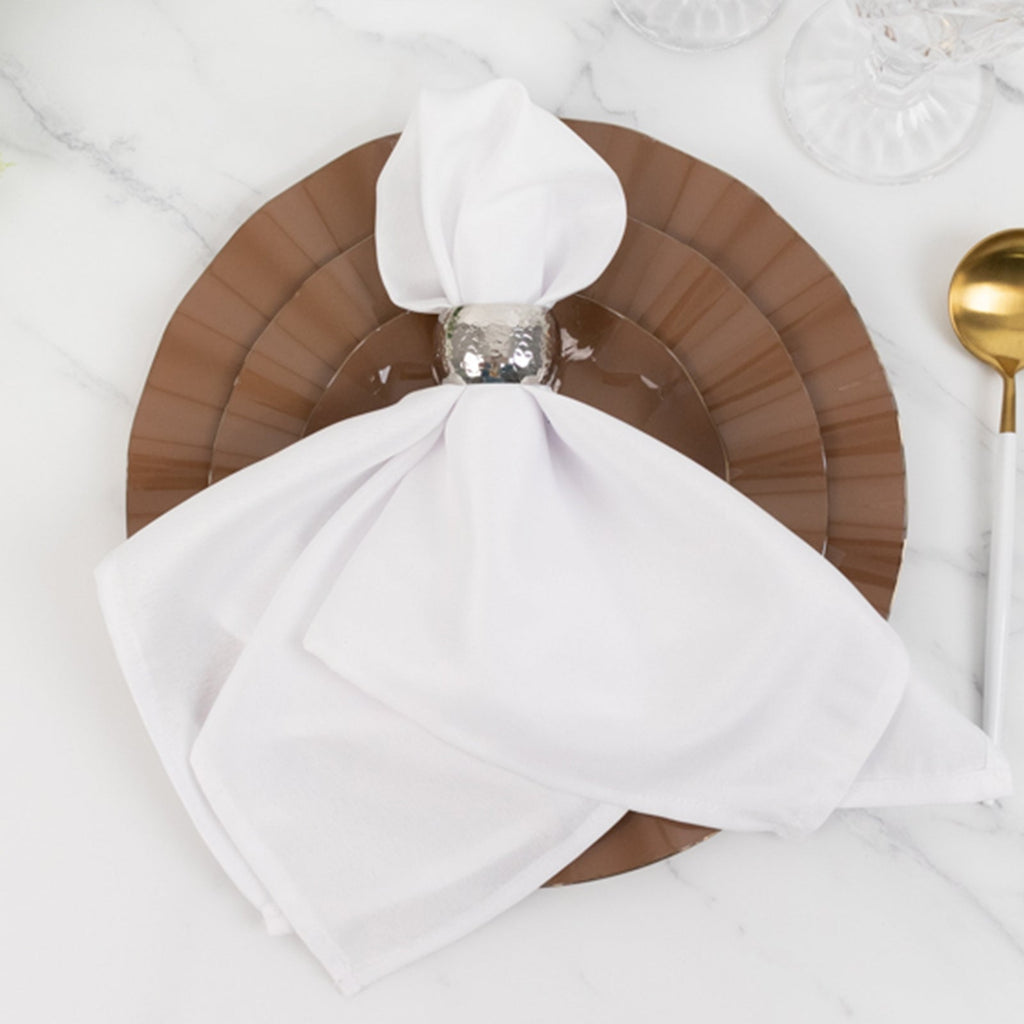 10 - Pack Plastic 9" Round Dinner Plates in Coffee Brown Ruffled Rim with Gold Edging - Sturdy Disposable Dinnerware - Bell Racket Store