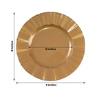 10 - Pack Plastic 9" Round Dinner Plates in Gold with Ruffled Rim - Sturdy Disposable Dinnerware for Classy Events & Banquets - Bell Racket Store