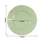 10 - Pack Plastic 9" Round Dinner Plates in Sage Green Ruffled Rim with Gold Edging - Sturdy Disposable Dinnerware - Bell Racket Store