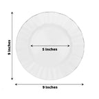 10 - Pack Plastic 9" Round Dinner Plates in White Ruffled Rim with Gold Edging - Sturdy Disposable Dinnerware for Classy Events & Banquets - Bell Racket Store
