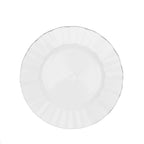 10 - Pack Plastic 9" Round Dinner Plates in White Ruffled Rim with Gold Edging - Sturdy Disposable Dinnerware for Classy Events & Banquets - Bell Racket Store