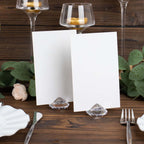 10 - Pack Plastic Card Holder Stands Diamond Shaped Design Clear Crystal - Wedding Table Place Card Decorations 1.75" - Bell Racket Store
