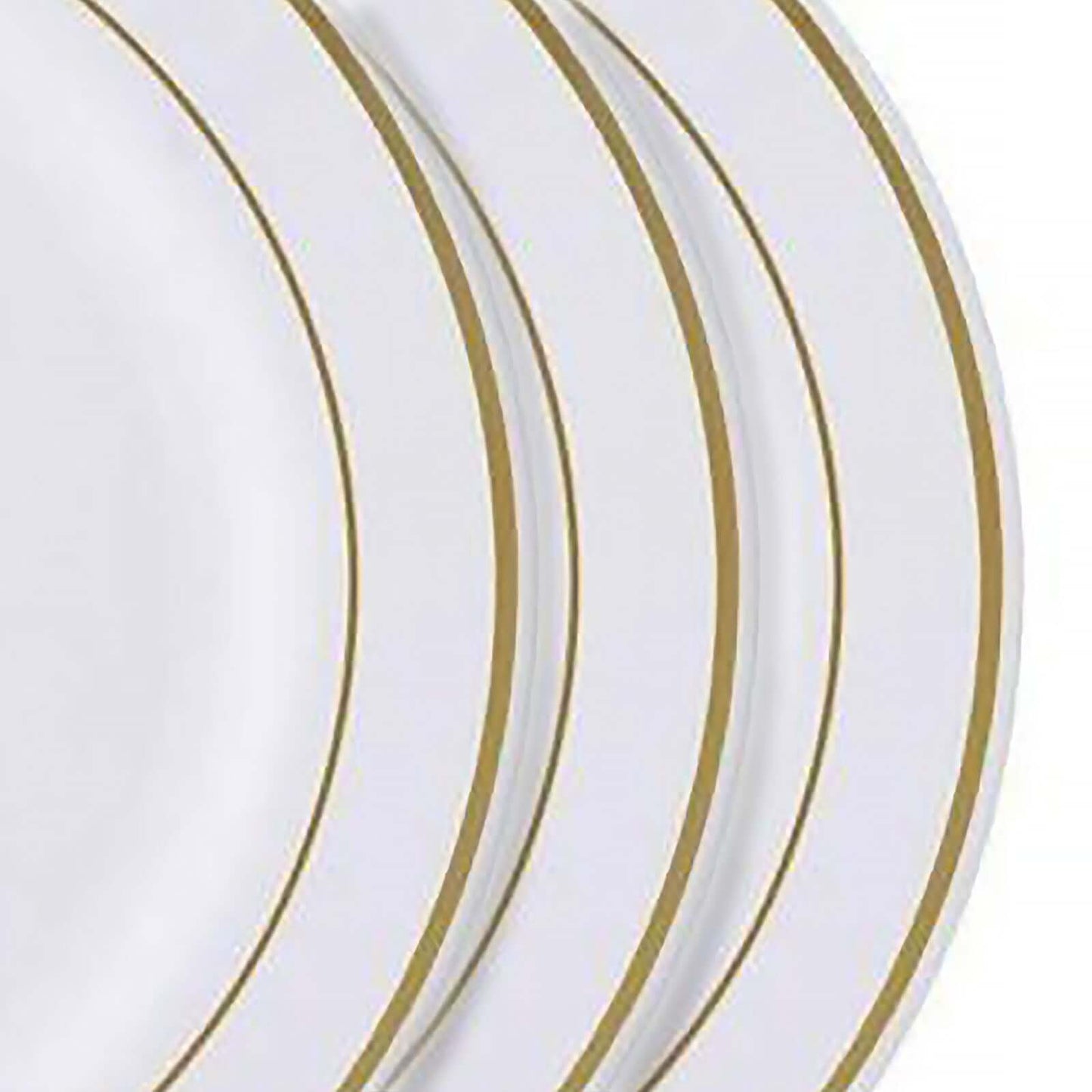 10 - Pack Plastic Dessert Plates White with TrÃ¨s Chic Gold Rim - Disposable Plates for Appetizers 6" - NestOCart