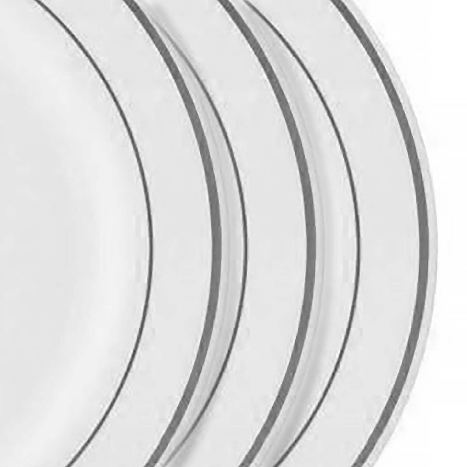 10 - Pack Plastic Dessert Plates White with TrÃ¨s Chic Silver Rim - Disposable Plates for Appetizers 6" - NestOCart