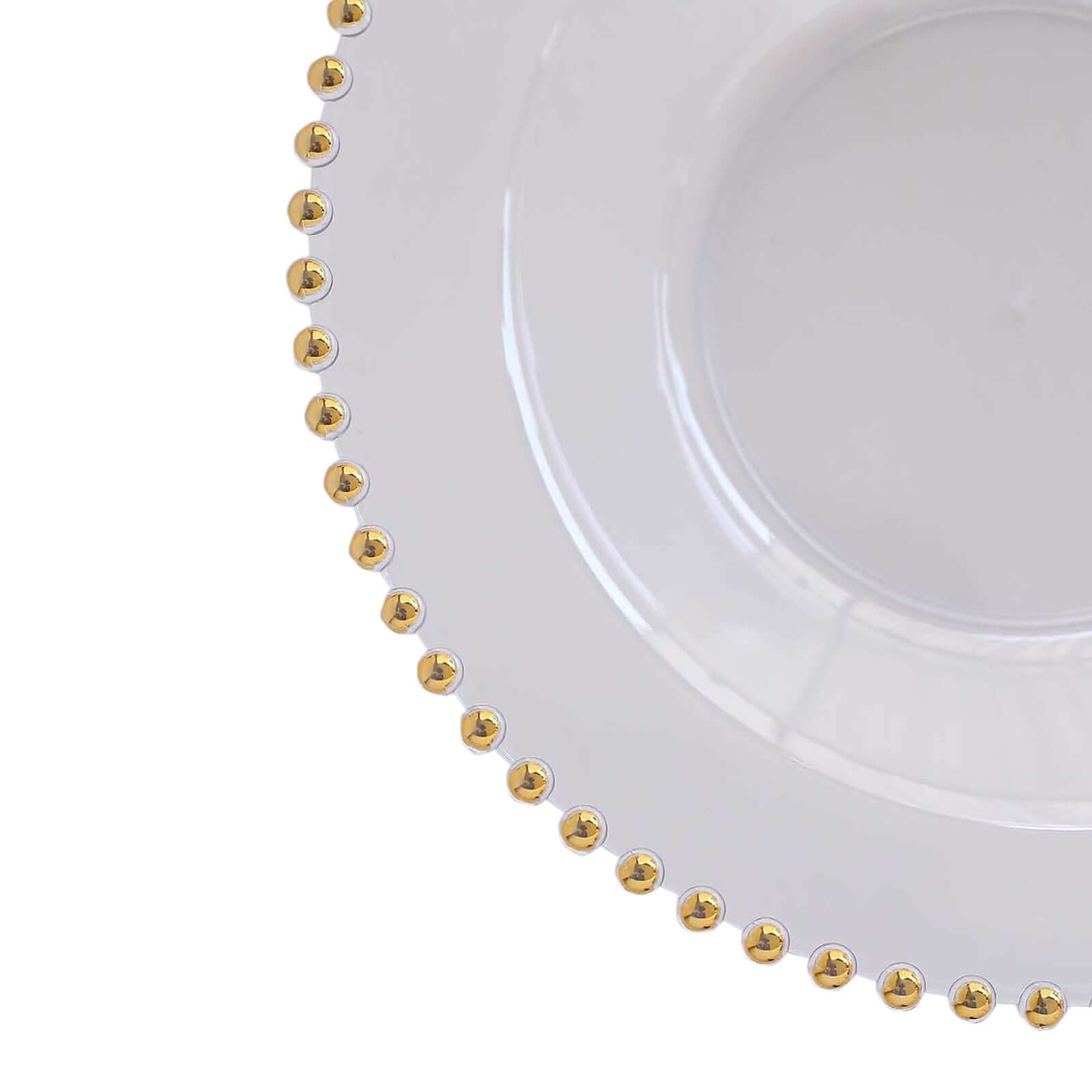 10 - Pack Plastic Dessert Salad Bowls Clear Round Design with Gold Beaded Rim - Disposable Soup Bowls 12oz - Bell Racket Store