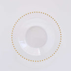 10 - Pack Plastic Dessert Salad Bowls Clear Round Design with Gold Beaded Rim - Disposable Soup Bowls 12oz - Bell Racket Store