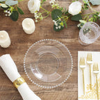 10 - Pack Plastic Dessert Salad Bowls Clear Round Design with Silver Beaded Rim - Disposable Soup Bowls 12oz - Bell Racket Store