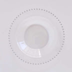 10 - Pack Plastic Dessert Salad Bowls Clear Round Design with Silver Beaded Rim - Disposable Soup Bowls 12oz - Bell Racket Store