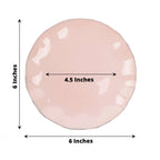 10 - Pack Plastic Round 6" Dessert Plates in Blush Ruffled Rim with Gold Edging - Sturdy Disposable Salad Appetizer Dinnerware - Bell Racket Store