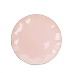 10 - Pack Plastic Round 6" Dessert Plates in Blush Ruffled Rim with Gold Edging - Sturdy Disposable Salad Appetizer Dinnerware - Bell Racket Store