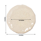 10 - Pack Plastic Round 6" Dessert Plates in Gold Glitter with Ruffled Rim - Transparent Sturdy Disposable Salad Appetizer Dinnerware - Bell Racket Store