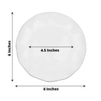 10 - Pack Plastic Round 6" Dessert Plates in White Ruffled Rim with Gold Edging - Sturdy Disposable Salad Appetizer Dinnerware for Classy Events & Banquets - Bell Racket Store