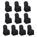 10 Pack Polyester Chair Cover for Banquet Chairs Black - Stain - Resistant Reusable Slip - On Slipcover - Bell Racket Store