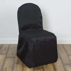 10 Pack Polyester Chair Cover for Banquet Chairs Black - Stain - Resistant Reusable Slip - On Slipcover - Bell Racket Store