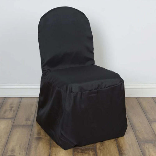 10 Pack Polyester Chair Cover for Banquet Chairs Black - Stain - Resistant Reusable Slip - On Slipcover - Bell Racket Store