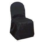 10 Pack Polyester Chair Cover for Banquet Chairs Black - Stain - Resistant Reusable Slip - On Slipcover - Bell Racket Store