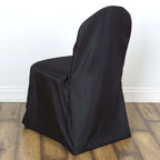 10 Pack Polyester Chair Cover for Banquet Chairs Black - Stain - Resistant Reusable Slip - On Slipcover - Bell Racket Store