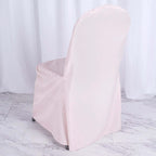 10 Pack Polyester Chair Cover for Banquet Chairs Blush - Stain - Resistant Reusable Slip - On Slipcover - Bell Racket Store
