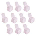 10 Pack Polyester Chair Cover for Banquet Chairs Blush - Stain - Resistant Reusable Slip - On Slipcover - Bell Racket Store