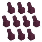 10 Pack Polyester Chair Cover for Banquet Chairs Burgundy - Stain - Resistant Reusable Slip - On Slipcover - Bell Racket Store