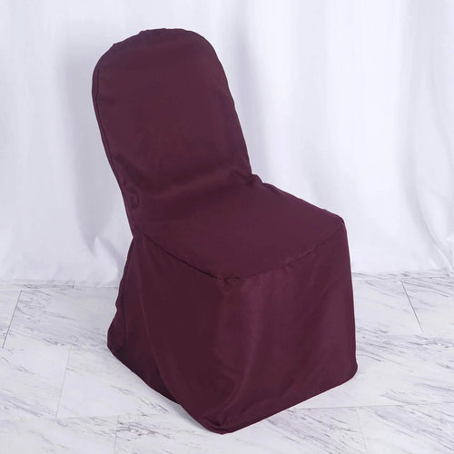 10 Pack Polyester Chair Cover for Banquet Chairs Burgundy - Stain - Resistant Reusable Slip - On Slipcover - Bell Racket Store