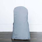 10 Pack Polyester Chair Cover for Banquet Chairs Dusty Blue - Stain - Resistant Reusable Slip - On Slipcover - Bell Racket Store
