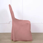 10 Pack Polyester Chair Cover for Banquet Chairs Dusty Rose - Stain - Resistant Reusable Slip - On Slipcover - Bell Racket Store