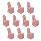 10 Pack Polyester Chair Cover for Banquet Chairs Dusty Rose - Stain - Resistant Reusable Slip - On Slipcover - Bell Racket Store