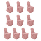 10 Pack Polyester Chair Cover for Banquet Chairs Dusty Rose - Stain - Resistant Reusable Slip - On Slipcover - Bell Racket Store