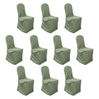 10 Pack Polyester Chair Cover for Banquet Chairs Dusty Sage Green - Stain - Resistant Reusable Slip - On Slipcover - Bell Racket Store