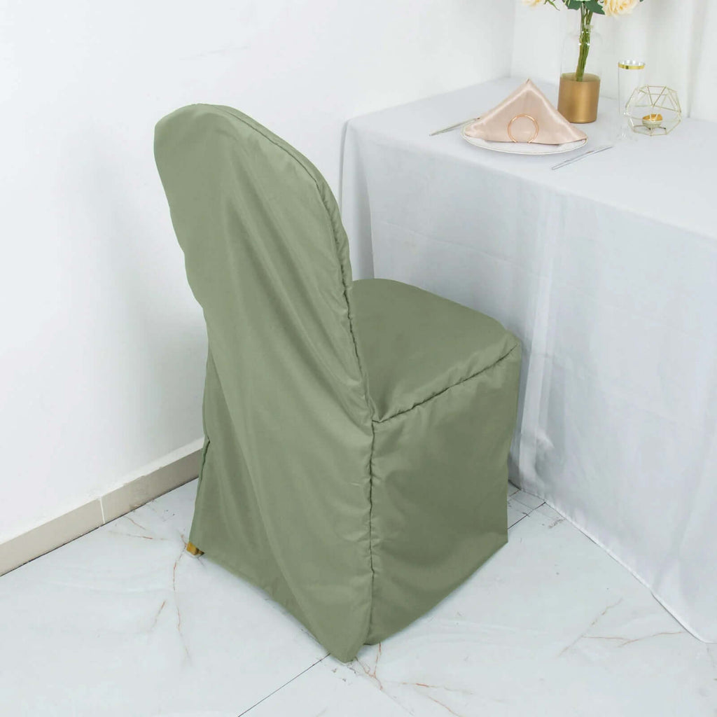 10 Pack Polyester Chair Cover for Banquet Chairs Dusty Sage Green - Stain - Resistant Reusable Slip - On Slipcover - Bell Racket Store