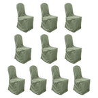 10 Pack Polyester Chair Cover for Banquet Chairs Dusty Sage Green - Stain - Resistant Reusable Slip - On Slipcover - Bell Racket Store